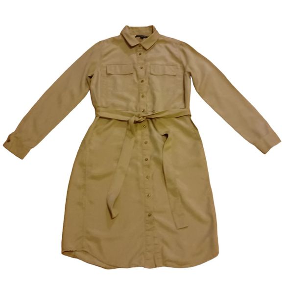 Banana Republic Belted Dress Khaki Size US 4 - Picture 1 of 10
